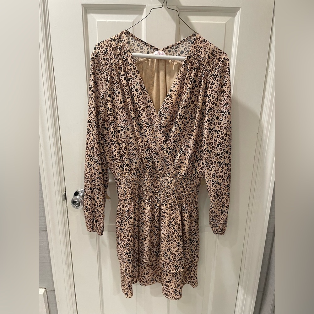 Parker leopard print dress size large